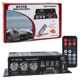 12 VOLT 100 WATT MOTOSİKLET BLUETOOTH AMFİ USB/SD 2 KANAL PAZARCI - ANFİ (154X80X42MM) (K0)